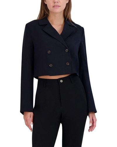 BCBGeneration Double-Breasted Cropped Jacket - Blue