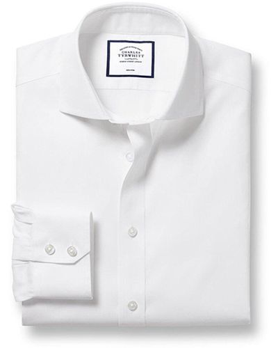 Charles Tyrwhitt Non-Iron Pinpoint Oxford Extra Slim Fit Shirt - White