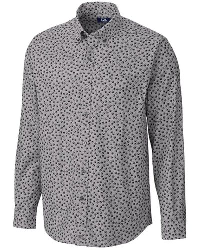 Cutter & Buck Anchor Oxford Tossed Print Shirt - Gray
