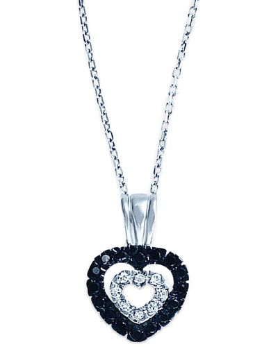 Genevive Jewelry Silver Cz Heart Pendant - White