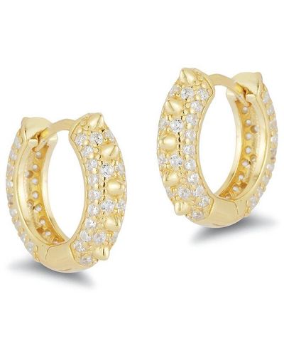 Glaze Jewelry 14k Over Silver Cz Spike Huggie Earrings - Metallic