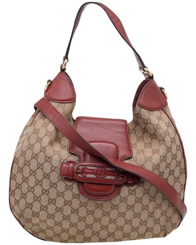 Gucci Leather Dressage Hobo Bag (Authentic Pre-Owned) - Brown