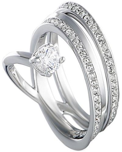 Swarovski Crystal Rhodium Ring - White