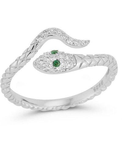 Glaze Jewelry 14k Over Silver Statement Ring - White