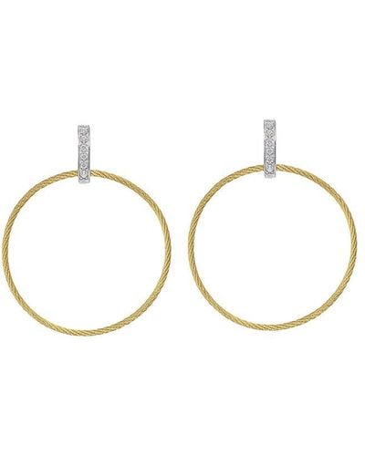 Alor Classique 18k 0.10 Ct. Tw. Diamond Cable Earrings - Metallic