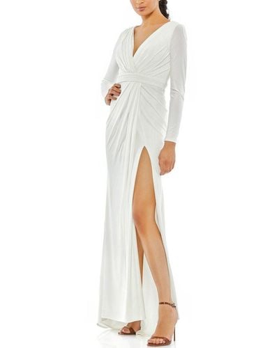 Mac Duggal Column Gown - White