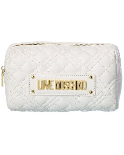 Love Moschino Quilted Pouch - White