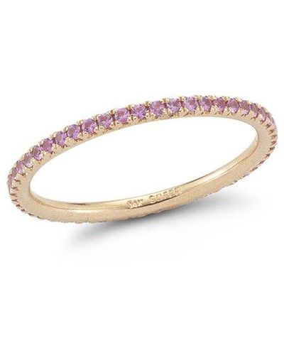 Nephora 14k Rose Gold 0.58 Ct. Tw. Diamond & Pink Sapphire Stackable Eternity Ring - Multicolor
