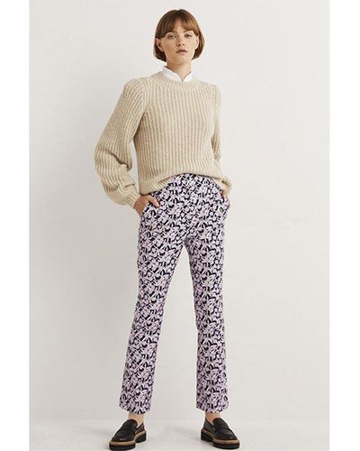 Boden Cropped Flare Trouser - White