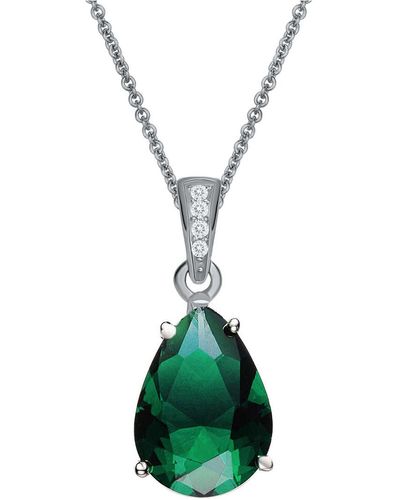 Genevive Jewelry Silver Plated Necklace - Green