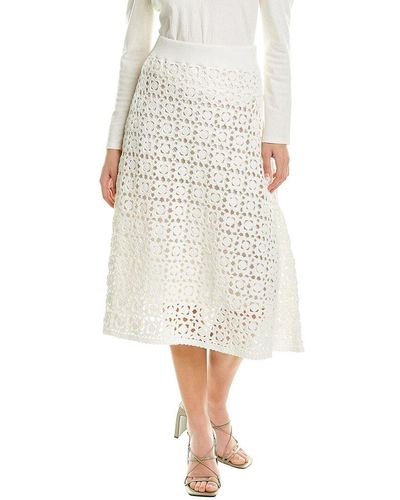 Rebecca Taylor Floral Crochet Skirt - White