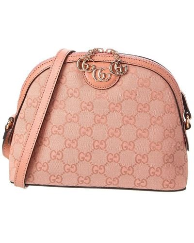 Gucci Ophidia Small GG Canvas & Leather Shoulder Bag - Pink