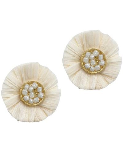 Adornia 14k Plated Statement Earrings - White