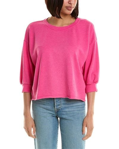 Michael Stars Julia Puff Sleeve Pullover - Red