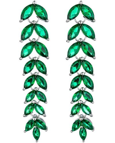 Eye Candy LA Alice Emerald Green Cz Crystal Drop Earrings