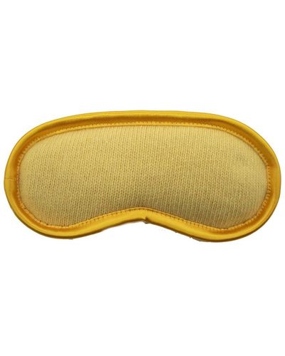 Portolano Knitted Eye Mask With Satin Piping - Yellow
