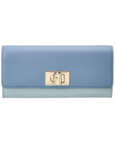 Furla 1927 Leather Continental Wallet - Blue