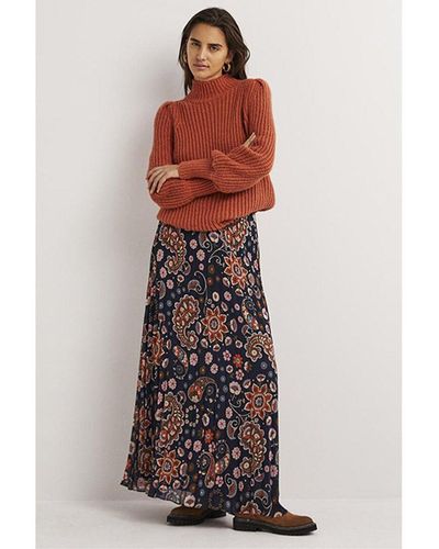 Boden Pleated Party Maxi Skirt - Multicolour