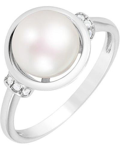 Splendid Silver 7-8mm Pearl Ring - White