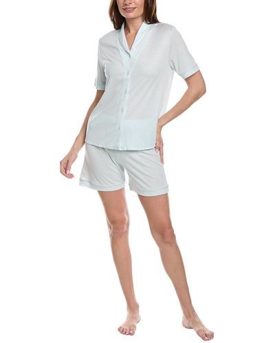 Hanro 2pc Natural Comfort Short Pajama Set - White