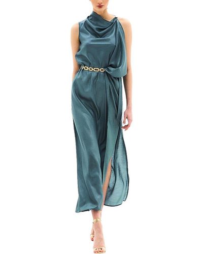 BGL Silk-Blend Midi Dress - Blue