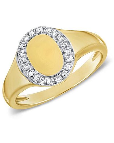 Sabrina Designs 14k 0.10 Ct. Tw. Diamond Signet Pinky Ring - Metallic