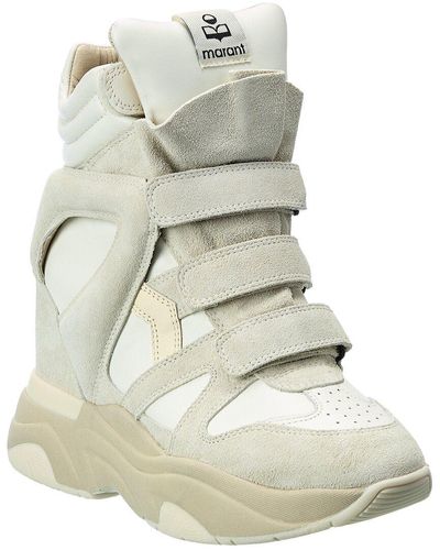 Isabel Marant Balskee Leather & Suede High-top Wedge Sneaker - Brown