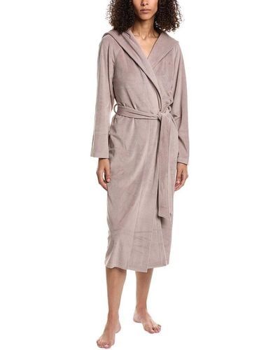 Barefoot Dreams Luxechic Hooded Robe - Brown