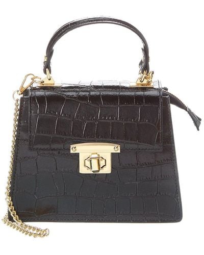 Persaman New York Adriana Leather Top Handle Bag - Black