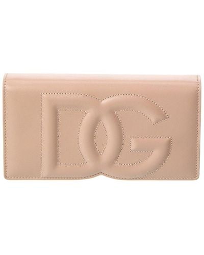 Dolce & Gabbana Dg Logo Leather Phone Bag - Natural