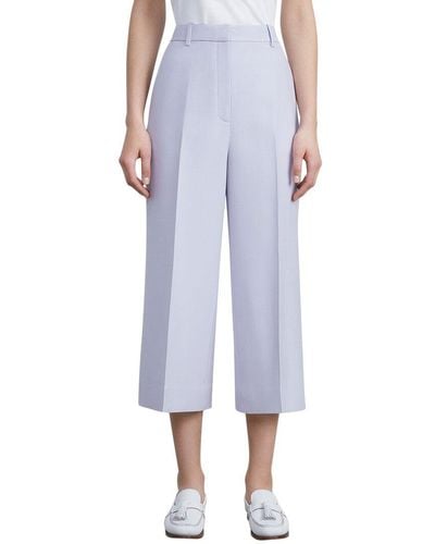 Lafayette 148 New York Kenmare Wool & Silk-blend Flare Cropped Pant - Blue