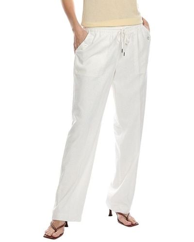 Jones New York Drawstring Linen-blend Pant - White