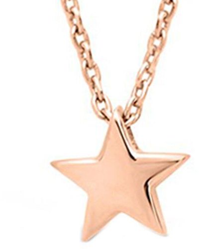 Sterling Forever 14k Rose Gold Vermeil Star Necklace - White