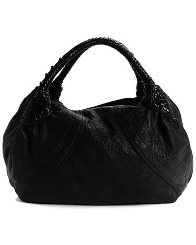 Fendi Leather Spy Hobo Bag (Authentic Pre-Owned) - Black