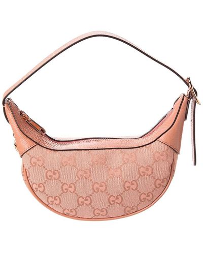 Gucci Ophidia Mini GG Canvas & Leather Shoulder Bag - Pink