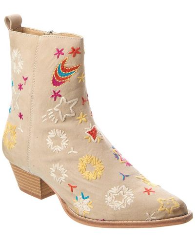 Free People Bowers Embroidered Suede Boot - Natural
