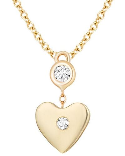 Ariana Rabbani 14k 0.06 Ct. Tw. Diamond Heart Necklace - Metallic