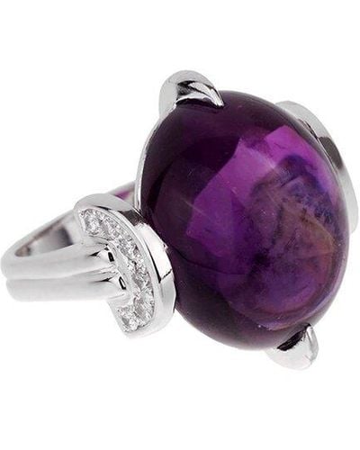 Dior Dior Platinum 6.18 Ct. Tw. Diamond & Amethyst Cocktail Ring (Authentic Pre- Owned) - Purple