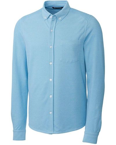Cutter & Buck Reach Oxford Button Front Shirt - Blue
