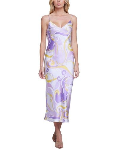 L'Agence Seridie Silk Slip Dress - Purple