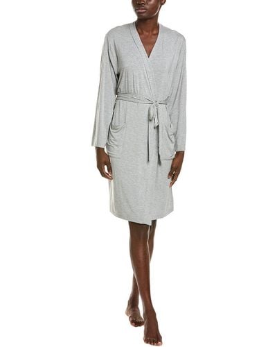 Barefoot Dreams Malibu Collection Soft Jersey Short Robe - Gray