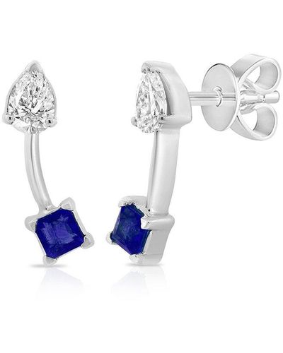 Sabrina Designs 14k 0.42 Ct. Tw. Diamond & Sapphire Studs - Blue
