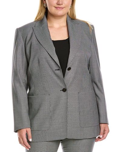 Marina Rinaldi Plus Canberra Wool & Silk-blend Jacket - Gray