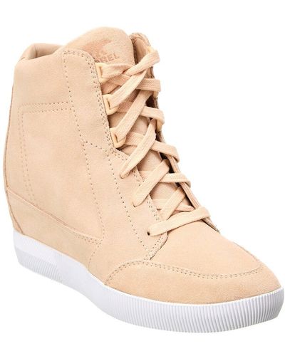 Sorel Out N About Wedge Suede Sneaker - Natural