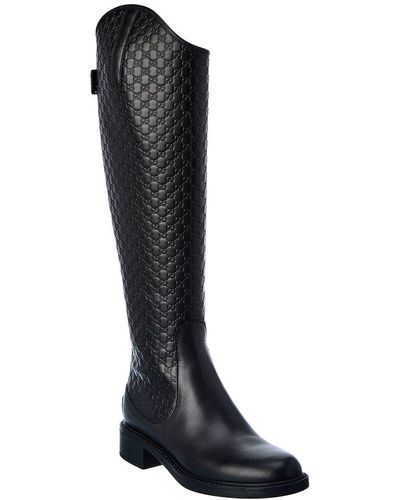 Gucci Ssima Leather Knee-high Boot - Black