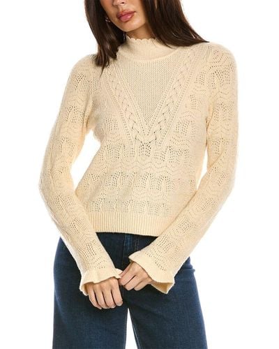 Design History Pointelle Wool-blend Sweater - Natural