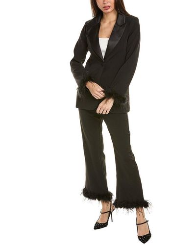 Beulah London Blazer & Pant Set - Black