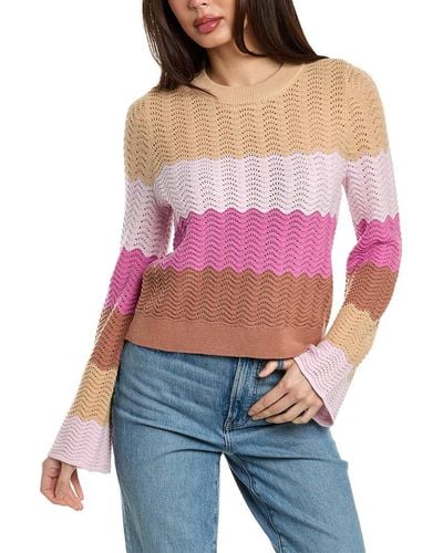 Design History Flare Sleeve Sweater - Purple