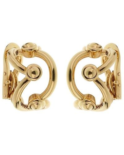 Chanel 18K Clip-On Hoops (Authentic Pre-Owned) - Metallic
