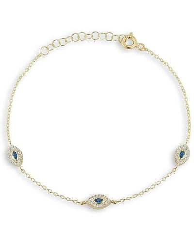 Glaze Jewelry 14k Over Silver Cz Evil Eye Bracelet - White